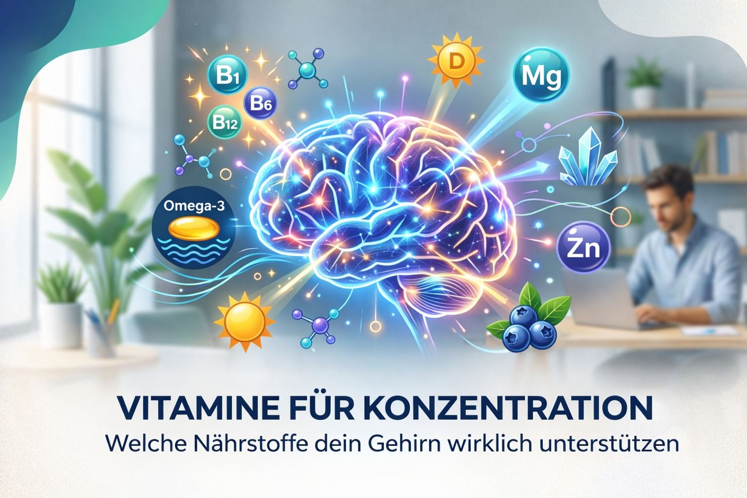 Vitamine für Konzentration: Welche Nährstoffe dein Gehirn wirklich unterstützen