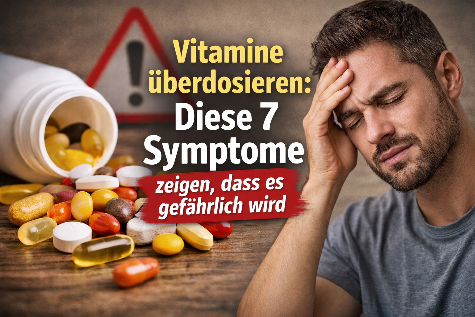 Vitamine überdosieren: Diese 7 Symptome zeigen, dass es gefährlich wird